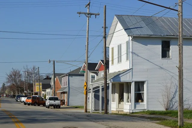 Buildings on the eastern side of Main Street ( State Route 726 ) at Mill Street in Eldorado , Ohio , United States .