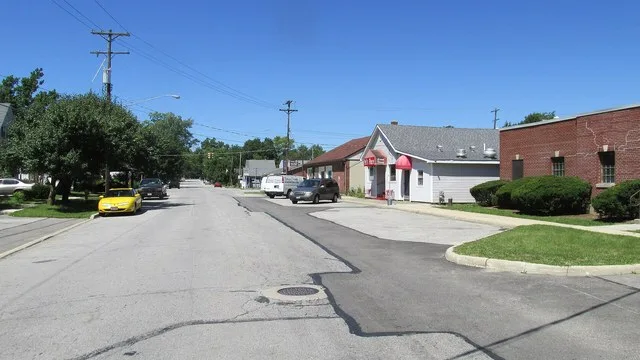 Looking north on High Street in Harrisburg, Ohio.