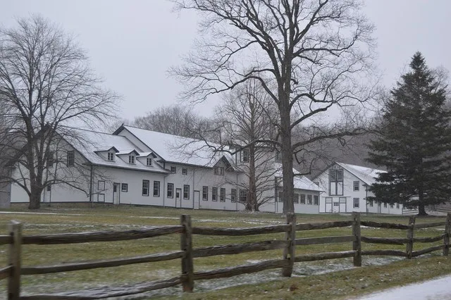 Buildings at Halfred Farms, the former estate of Windsor T. White , located on Shaker Boulevard, north of Chagrin River Road, in Hunting Valley , Ohio , United States .