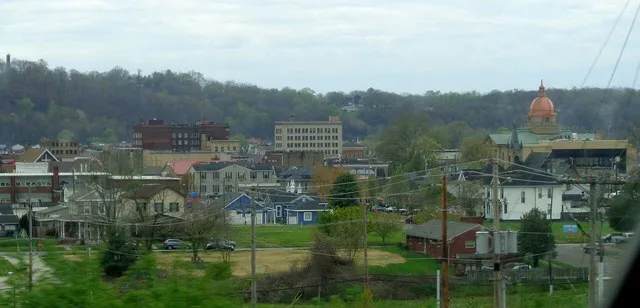 Downtown Ironton, looking southwest from US-52