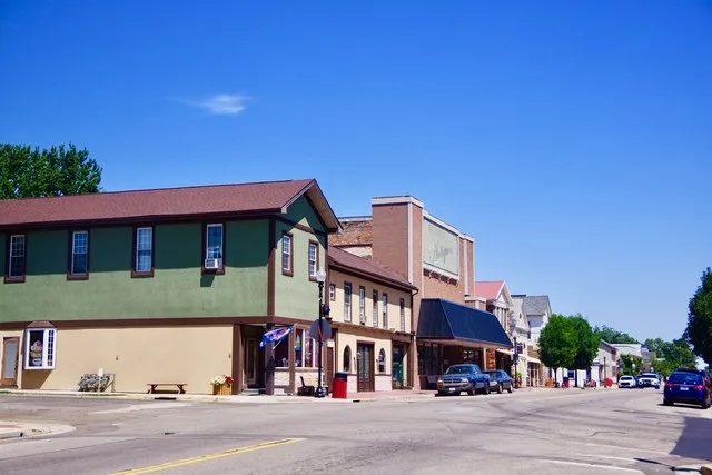 Businesses along Commerce Street (State Route 503) in Lewisburg, Ohio, United States.