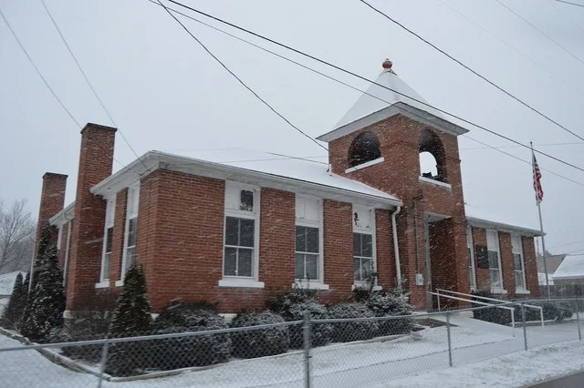 Front of the Lower Salem village hall, located on State Route 821 in Lower Salem , Ohio , United States .