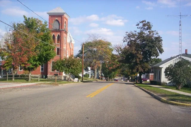 A view of West Main Street in Lucas, Ohio . Camera location 40° 42′ 15.96″ N, 82° 25′ 17.8″ W View this and other nearby images on: OpenStreetMap 40.704433; -82.421611