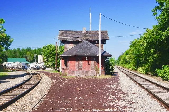 Former train station in Midland, Ohio, United States.