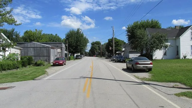 Looking north on Main Street (Ohio Highway 729) in Milledgeville.