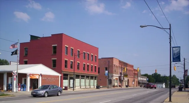 Downtown Monroeville, Ohio on Main Street.