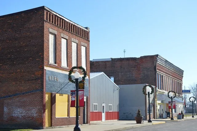 Buildings on the western side of the first block of S. Main Street in Ohio City , Ohio , United States .