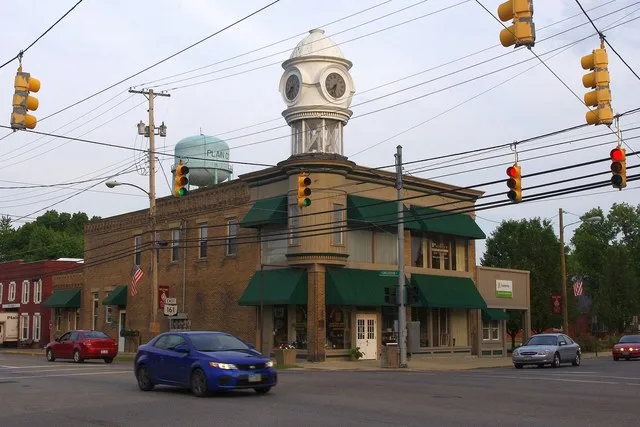 Clock tower in Plain City, Ohio