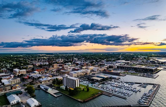 Ariel view of Downtown Sandusky
