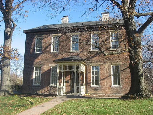 Front of the Nurre-Royston House , located at 4330 Errun Lane in St. Bernard , Ohio , United States . Built in 1859, it is listed on the National Register of Historic Places .