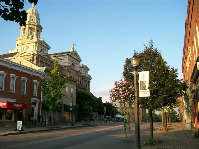 Downtown St. Clairsville, Ohio, classified as a Historic District according to the National Register of Historic Places
