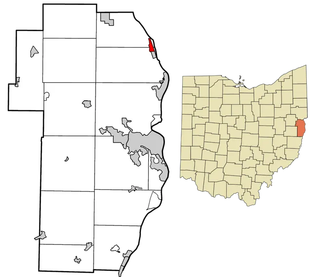 Map of Jefferson County, Ohio with Stratton highlighted