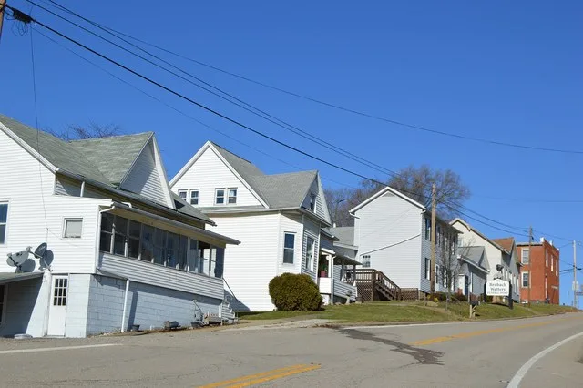 Houses on the western side of Main Street ( State Route 146 ) on the southern edge of Summerfield , Ohio , United States .