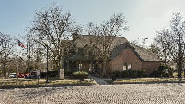 The administration building for Sunbury taken from the north in early March. The Police department and city zoning and handled out of this building.