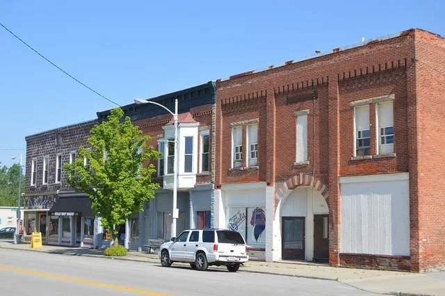 Buildings on the northern side of Main Street ( State Route 281 ) in central Wayne , Ohio , United States .