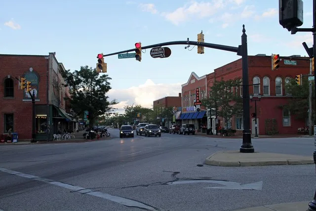 Downtown Willoughby Historic District Looking east on Erie St.