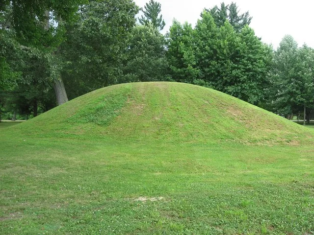 Southern side of the Ranger Station Mound , located in a village park off Broadway Street in Zaleski , Ohio , United States . Built by the prehistoric Adena culture , it is listed...