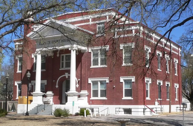 Ellis County courthouse in Arnett, Oklahoma; seen from the southwest.