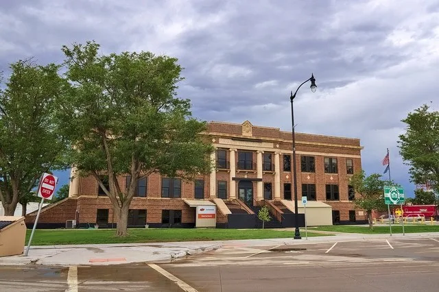 The southern face of the Cimarron County Courthouse.
