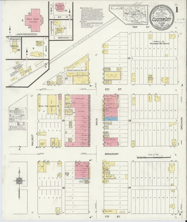 Sanborn Fire Insurance Map from Custer City, Custer County, Oklahoma, 1913, Plate 0001