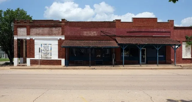 The ghost town of Depew, Oklahoma .