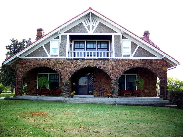 The Pawnee Bill Ranch house. The house sets atop Blue Hawk Peak in Pawnee, Oklahoma.