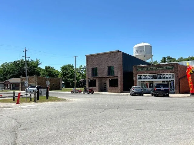 Downtown Sperry & Water Tower in May 2025