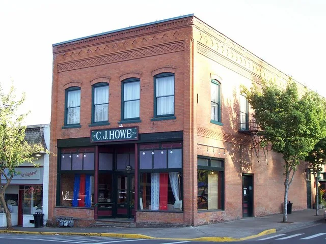 C. J. Howe Building in Brownsville, Oregon. Listed on the National Register of Historic Places.