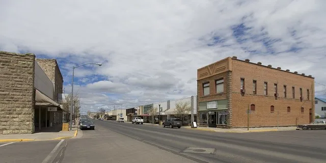 Broadway Street in Burns, Oregon.