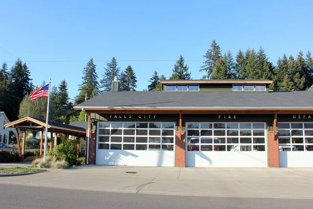 Fire department in w:Falls City, Oregon .