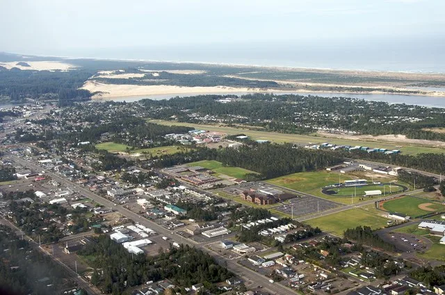 Aerial view of Florence, Oregon , USA