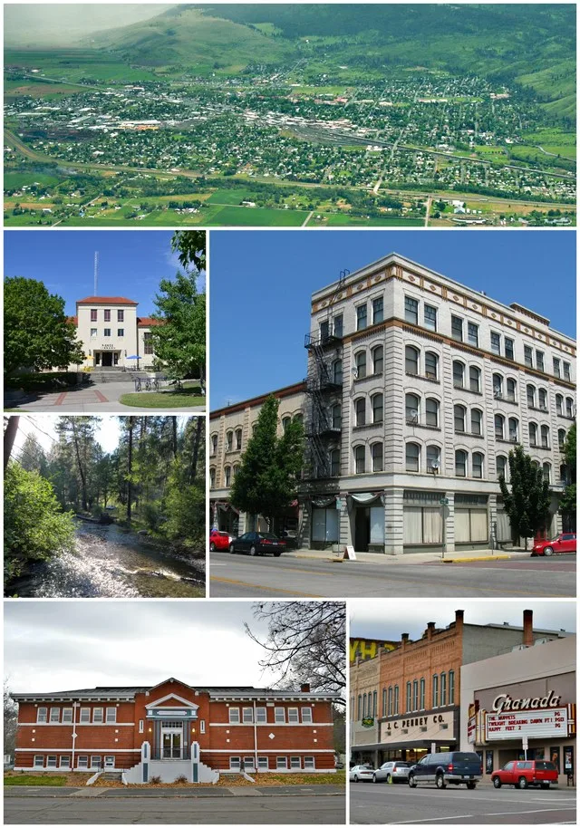 La Grande, Oregon montage using free use Wikimedia images