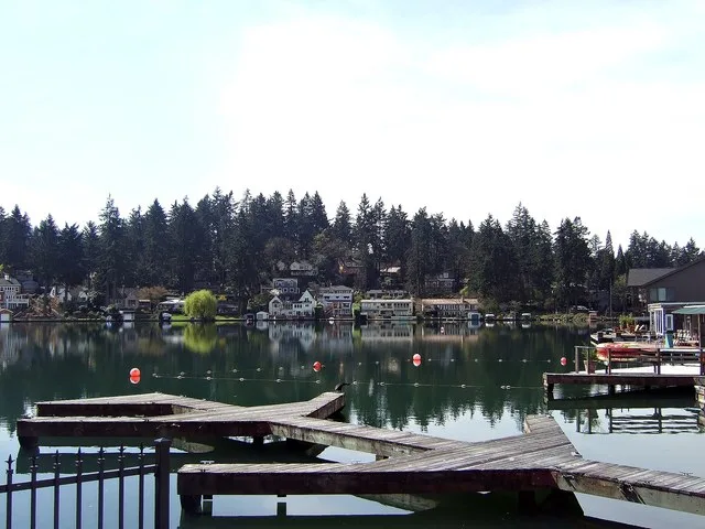 View of Lakewood Bay, Oswego Lake, April 2008