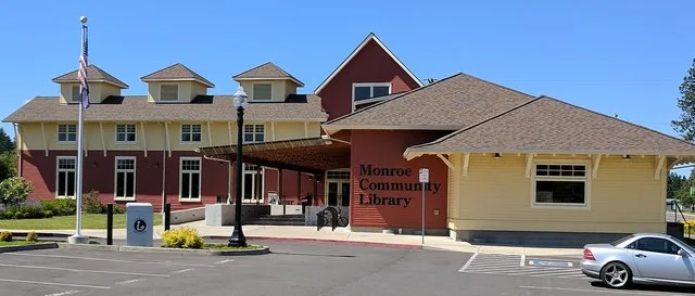 The public library in Monroe, Oregon