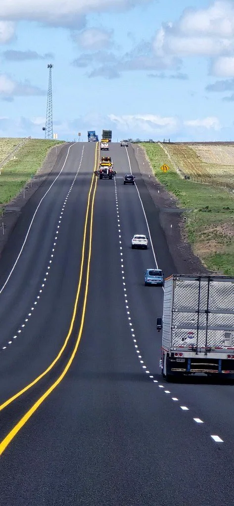 Striping U.S. 97 near Moro