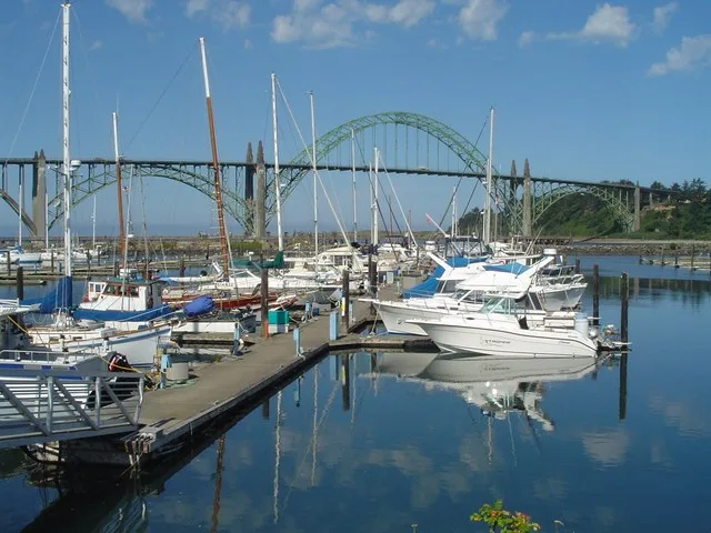 Newport, Oregon - view at the bridge from the port
