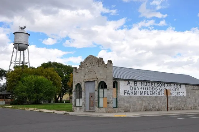 Farm implement building in downtown North Powder, Oregon , in the United States