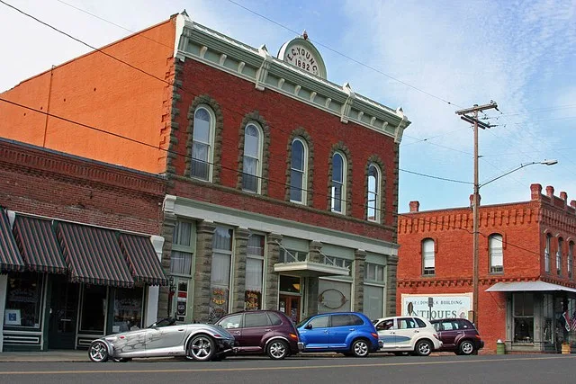 Our PT Cruiser club in Oakland, OR. The car on the left is a Prowler, Chryslers limited production retro styled roadster.
