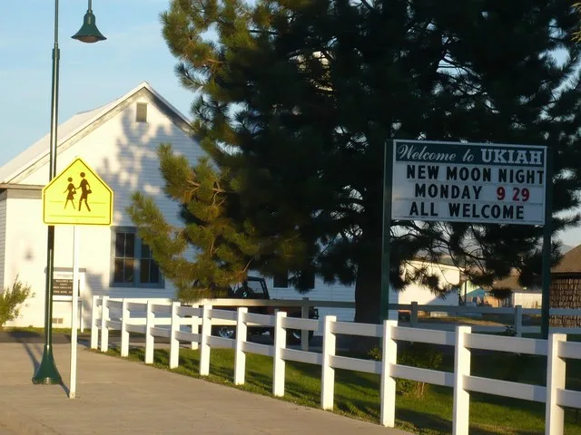 City of Ukiah, Oregon, welcome sign