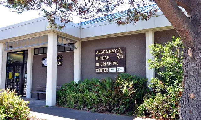 Alsea Bay Bridge Interpretive Center in Waldport, Oregon, United States.