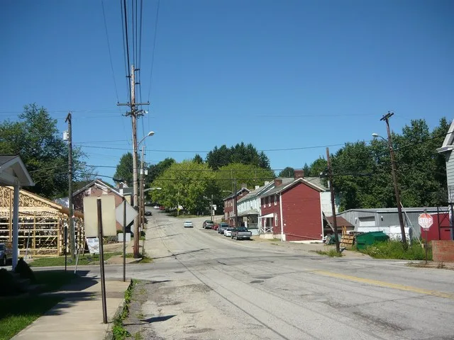 Main Street (looking westward), Adamsburg, Westmoreland County, Pennsylvania.