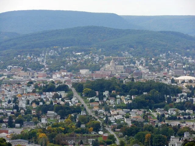 Taken from the top of Brush Mountain focusing on Downtown Altoona, Pennsylvania.