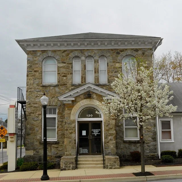 Municipal building in Atglen, Pennsylvania. Formerly a bank.