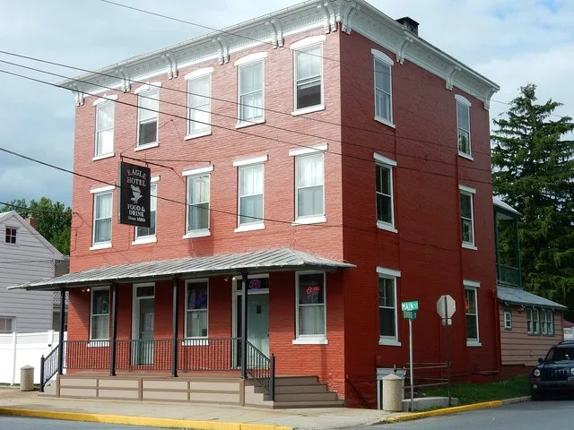 Eagle Hotel, 201 N. Main St., Bernville, Berks County, Pennsylvania. Corner of 3rd St.