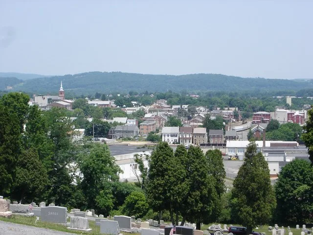 Downtown Boyertown, PA viewed from Cannon Hill