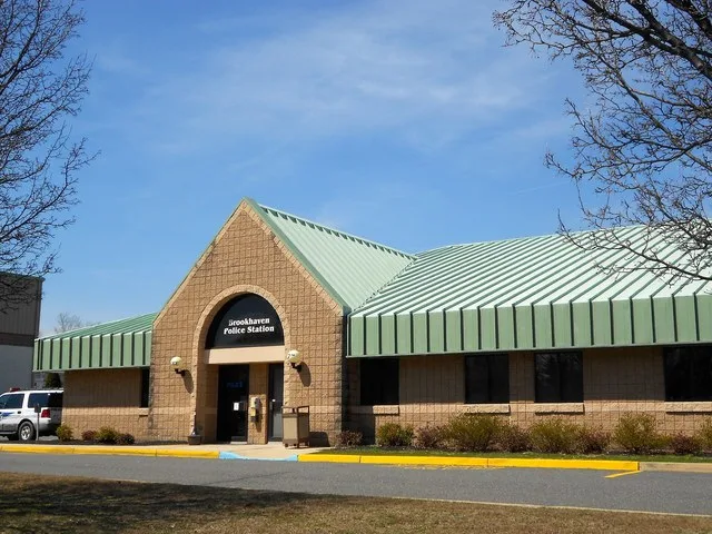 Police station in Brookhaven, Pennsylvania, next to the fire station behind he Wawa. The municipal offices and district court are also in the same building, in effect making it th...