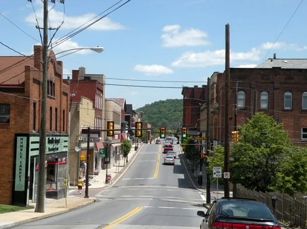 Picture of West Pike Street near the intersection of North Jefferson Avenue in Canonsburg, Pennsylvania .