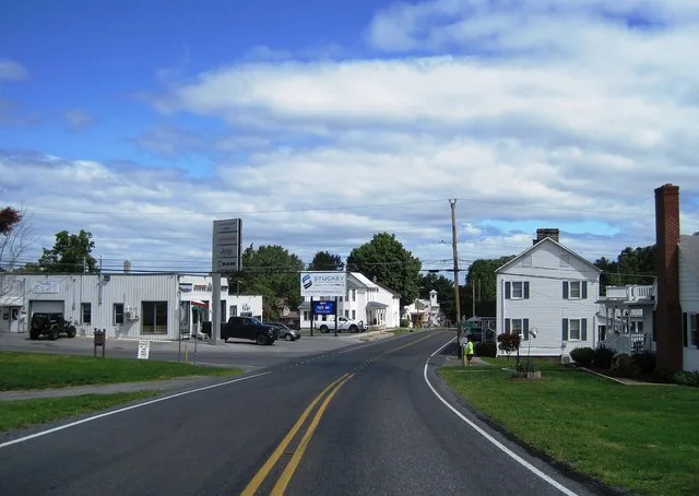Photo of northbound Pennsylvania Route 829 (Walnut Street) in Cassville , Pennsylvania . Photo taken looking north between Main Street and Seminary Street / Clarkson Street.