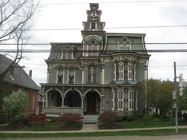 Front of the Montgomery House , located at 1274 U.S. Route 40 (Main Street) in Claysville , Pennsylvania , United States . Built in 1880, it is listed on the National Register of...