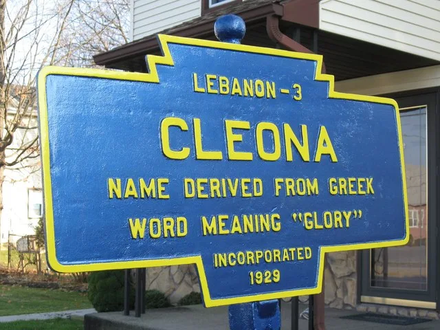 Pennsylvania Keystone Sign for Cleona, Pennsylvania